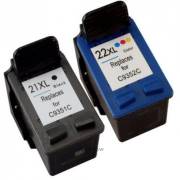 Pack 2 Tinteiros compatíveis Hp 21xl preto + Hp 22xl cores